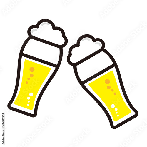 ビールで乾杯のイラスト
