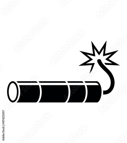 Cannon, Explosive Weapon Artwork in Black and White Illustration Style