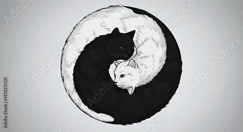 Yin Yang Cats: Black and White Feline Harmony
