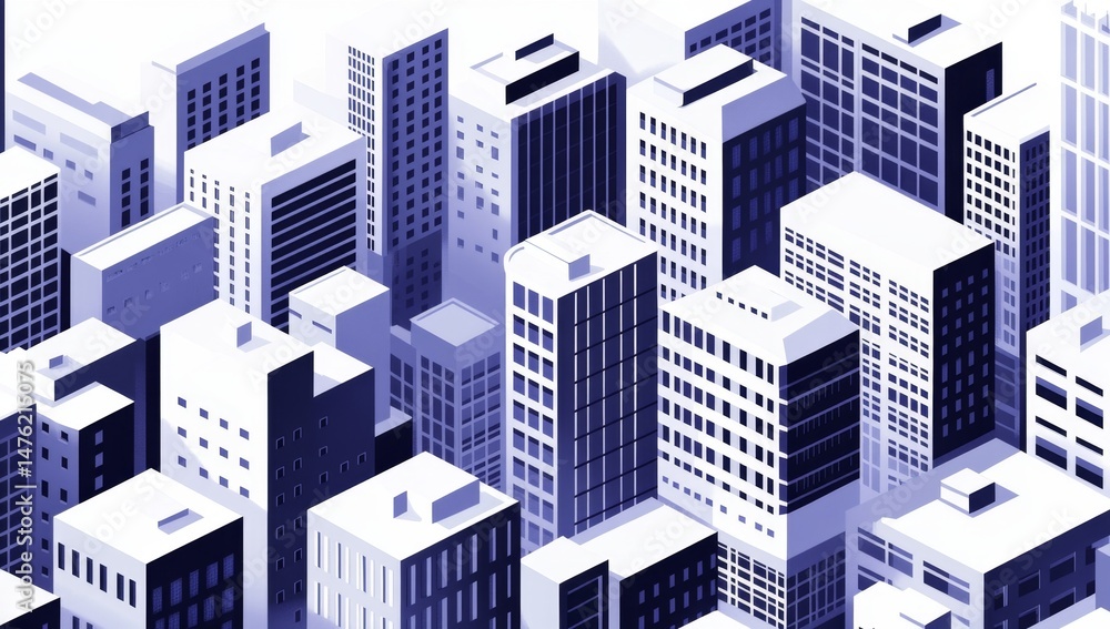 Isometric city skyline with modern buildings Isometric city skyline with modern buildings