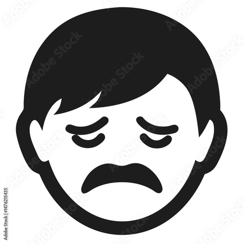 Wallpaper Mural Black silhouette design representing sadness and depression in a minimalist style Torontodigital.ca