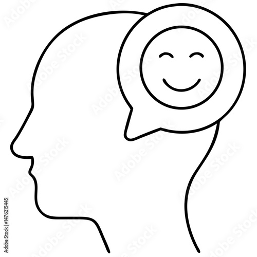 Black silhouette design symbolizing positive thinking and optimistic mentality