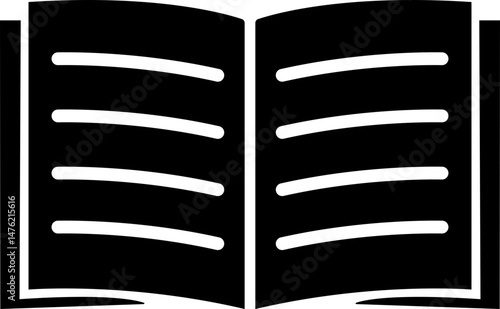 Books open, closed black icon in flat. isolated on transparent background