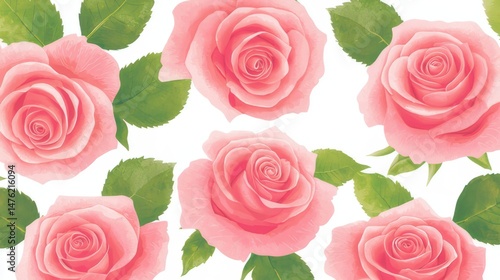 Soft Blurred Pink Rose with Leaves – Dreamy Floral Background