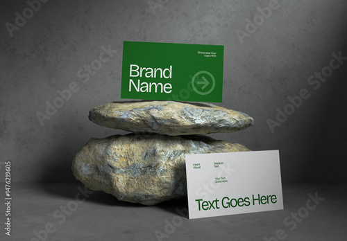 Business Card Landscape Rock Mockup 03