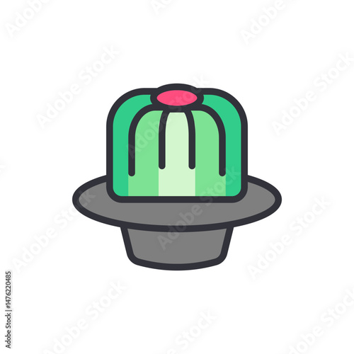 Vibrant Green Jello Dessert Placed On A Simple Stylish Plate