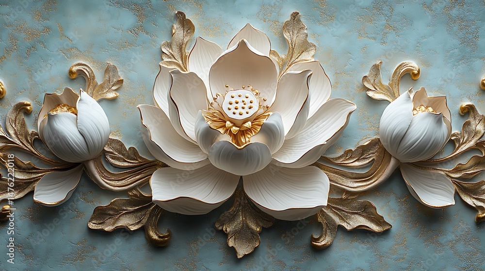 Delicate lotus flower composition with decorative high resolution image Delicate lotus flower composition with decorative high resolution image