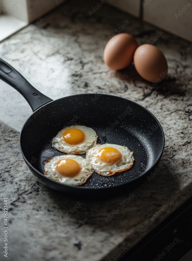 Three fried eggs in a pan (2) Three fried eggs in a pan (2)