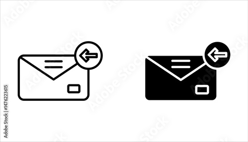 Reply, respond to message icon set, illustration isolated on white background.