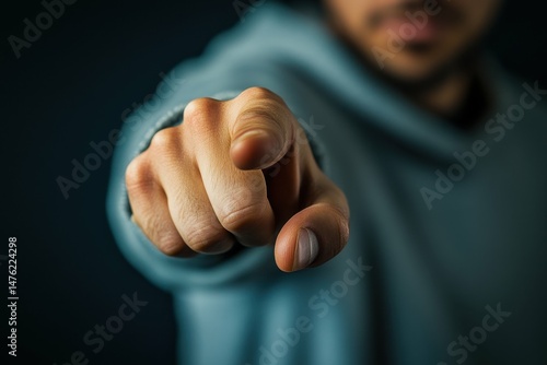 vibrant picture of hand gesture pointing on an invisible screen