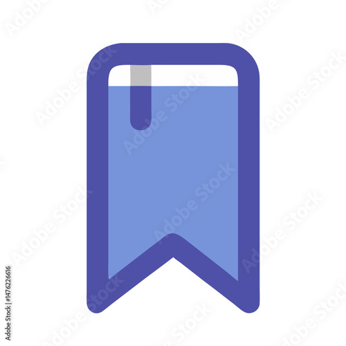 Blue bookmark illustration icon for digital file saving