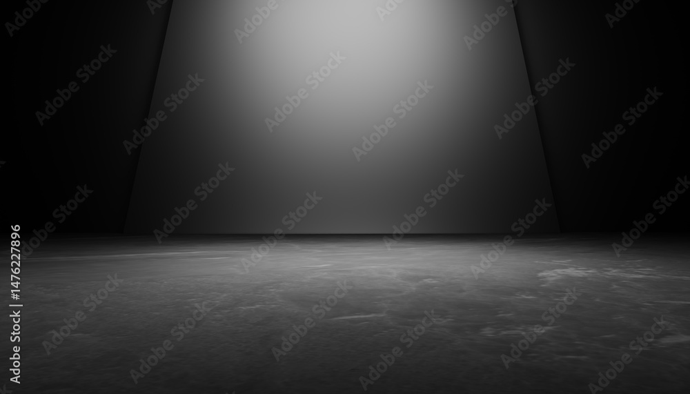3d rendering of black abstract geometric modern dark room background. Scene for advertising design, showroom, technology, future, modern, sport, game, spaceship, warehouse, garage. Sci Fi Illustration 3d rendering of black abstract geometric modern dark room background. Scene for advertising design, showroom, technology, future, modern, sport, game, spaceship, warehouse, garage. Sci Fi Illustration