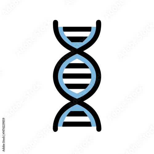 Simplified DNA strand icon illustration on dark background