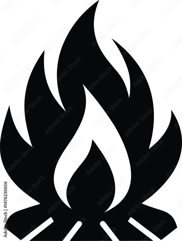 campfire flames icon vector illustration campfire flames icon vector illustration