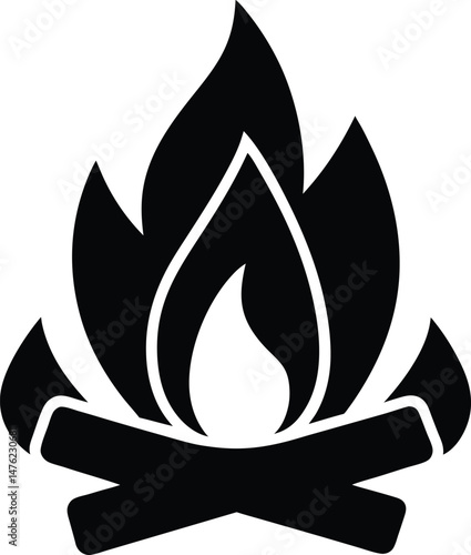 campfire wood icon vector illustration