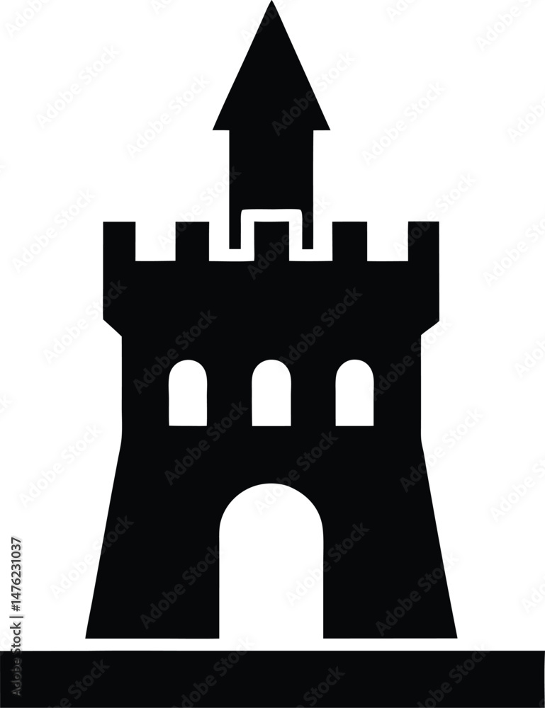 Obraz premium castle tower icon vector illustration