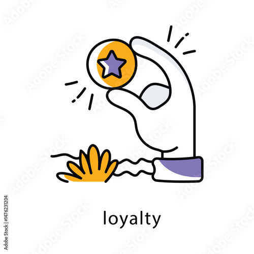 loyalty Vector Filled Outline Style Icon. Eps 10 file