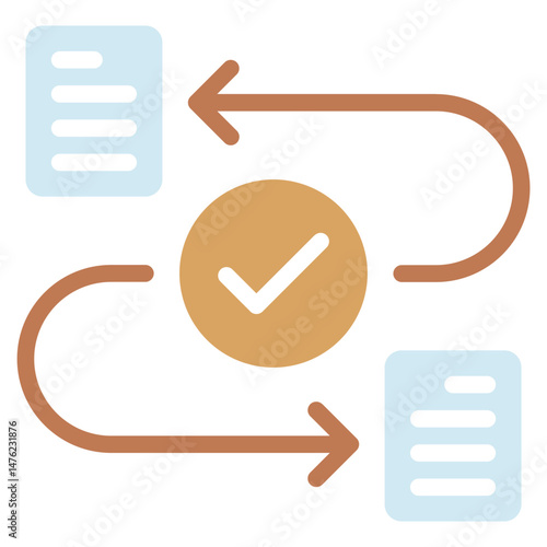 Flowchart with Checkmark and Arrows