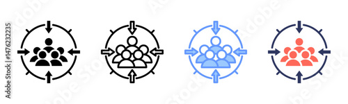 Customer Centricity icon sheet multiple style collection