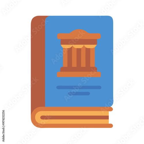 Law book illustration depicting justice and legal education