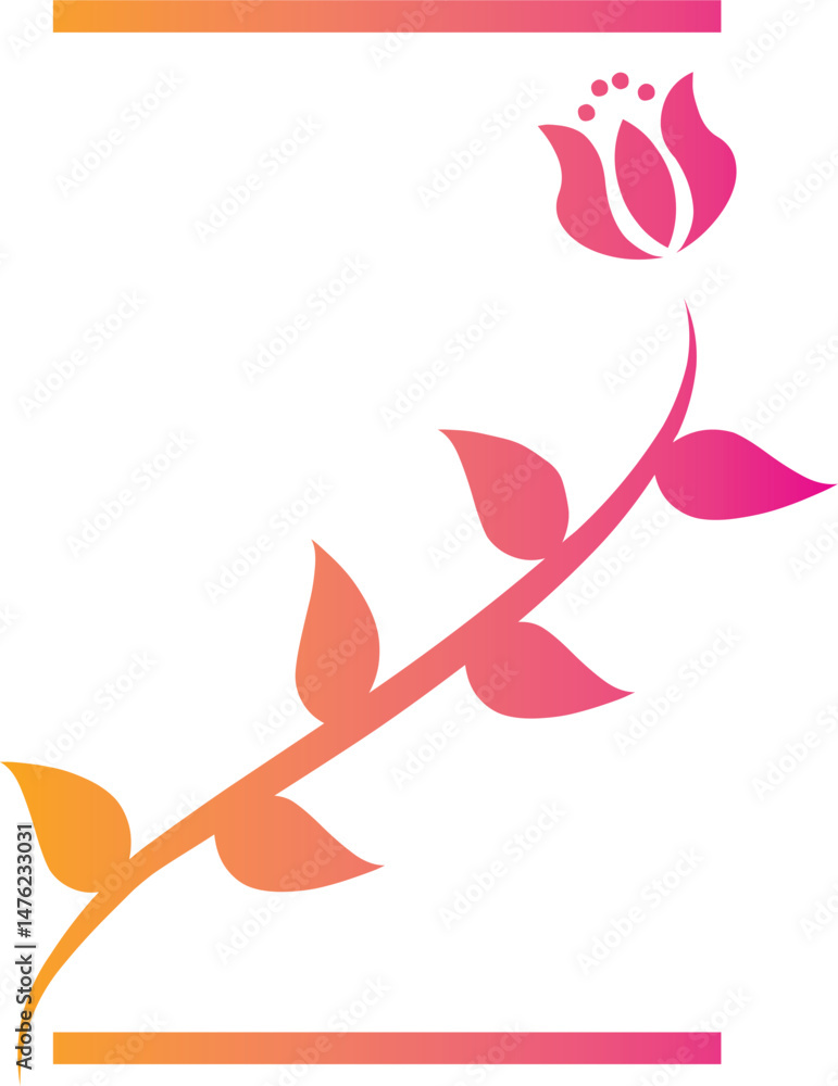 Fototapeta premium Z letter botanical floral monogram logo