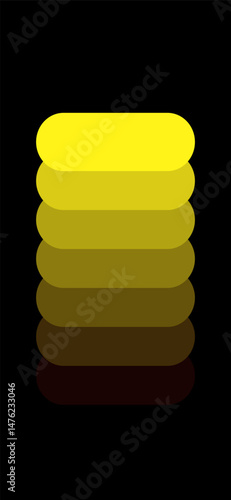 Vertical stacked gradient bars from yellow to dark brown on black background