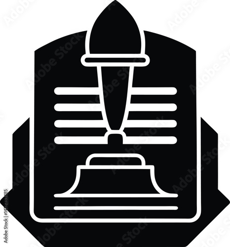 digital notarization icon vector illustration