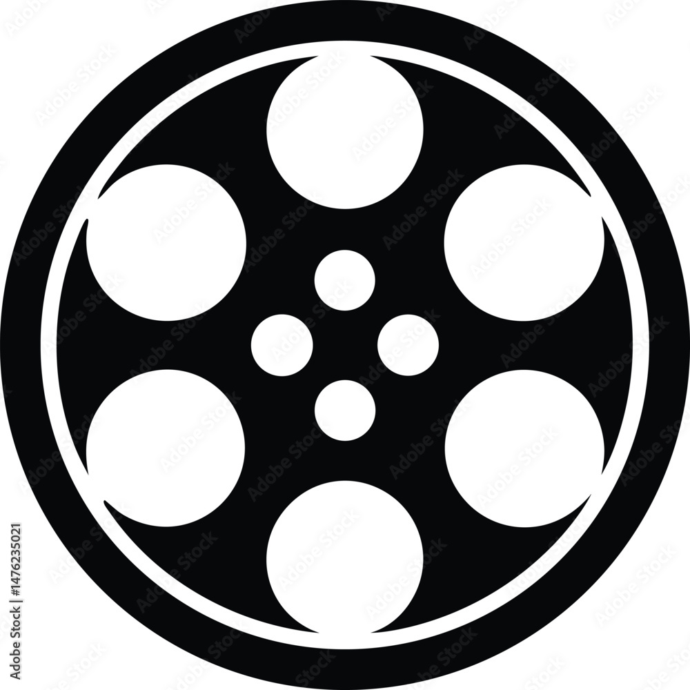 Obraz premium Film Reel Cinema Icon Vector Illustration