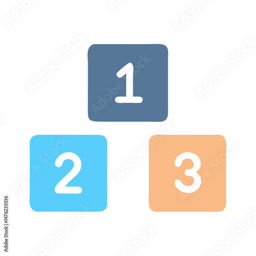 Numbered learning blocks for children with sequential numbering