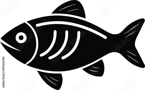 fish cooked icon vector illustration