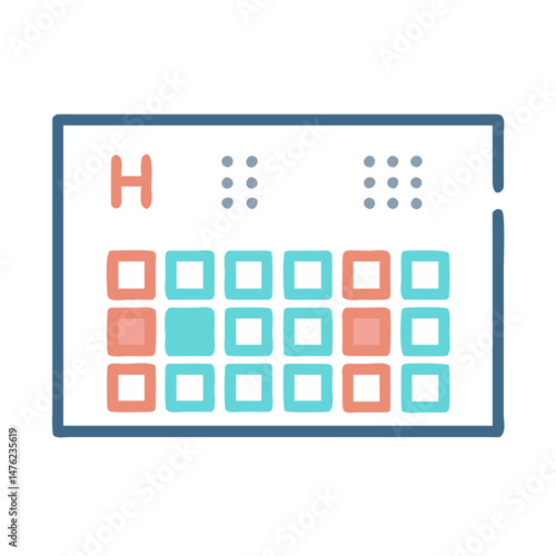 Simplified scheduler illustration with pastel colors on black backdrop