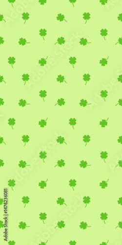 Lucky Four leaf green clovers, App vertical banner background