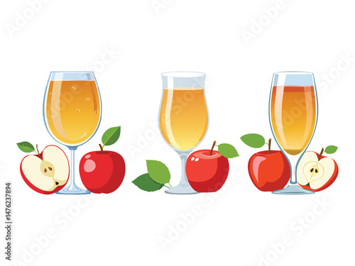 vector illustration of an Apfelwein (Apple Cider from Hesse)