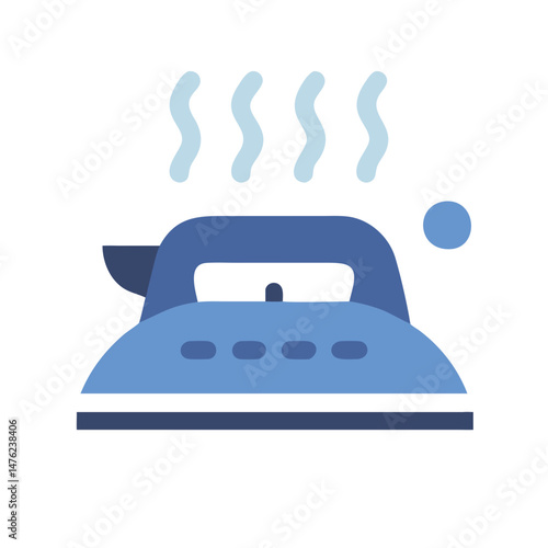Steaming iron appliance for clothes with clean flat design