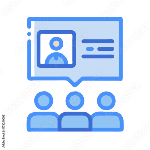 Online meeting with attendees illustration for conference concept
