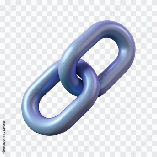 Chain Icon Render | Link Connection PNG | Industrial and Security Symbol Illustration


