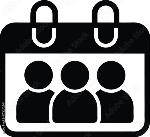 meeting calendar icon vector illustration