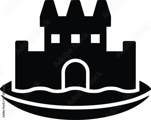 moat water icon vector illustration