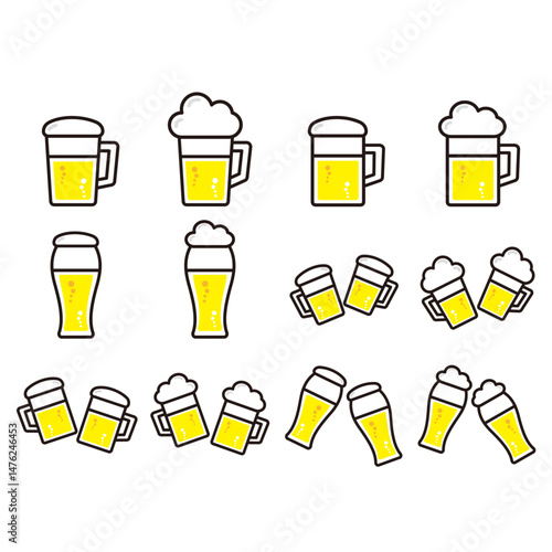 ビールのイラストセット
