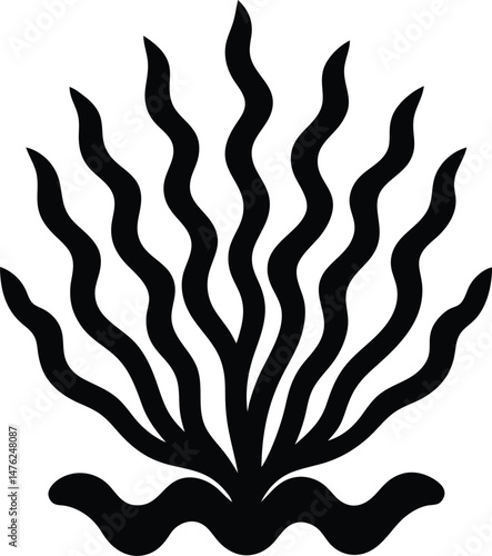 seaweed ocean icon vector illustration