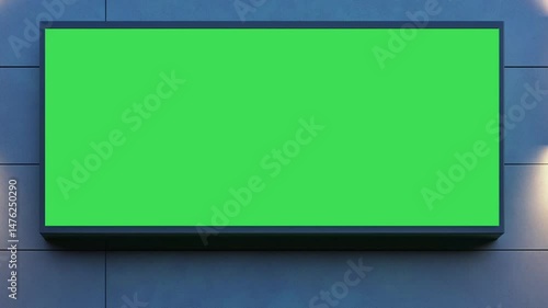 Animation of a billboard mockup with a green screen