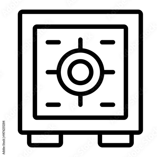 Safe Vault Vector Line Icon Design