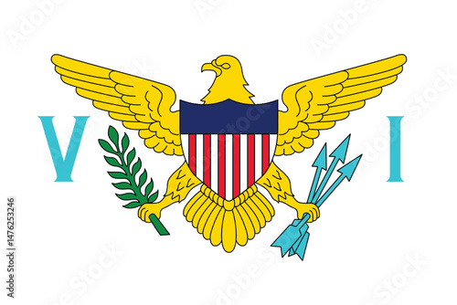 Official flag of the US state of United States Virgin Islands. Vector illustration
