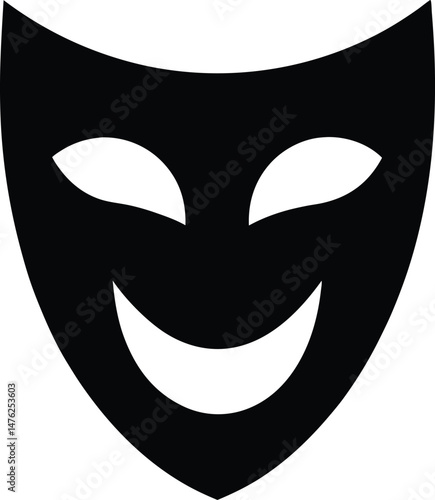 Theater Masks Drama Icon Vector Illustration