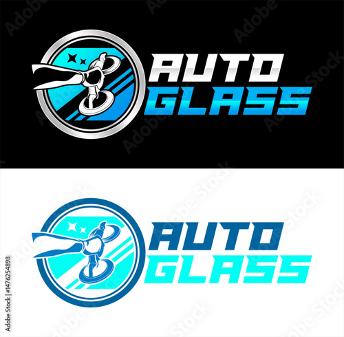 auto glass service logo vector illustration design template repair and replacement automotive logo