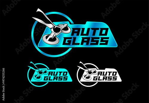 auto glass service logo vector illustration design template repair and replacement automotive logo
