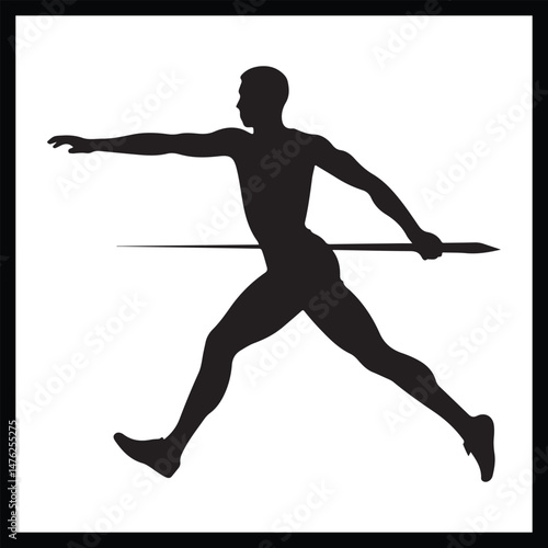 Track and Field Silhouette Clipart Vector