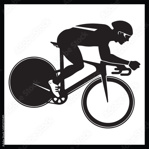 Velodrome Cycling Silhouette Art