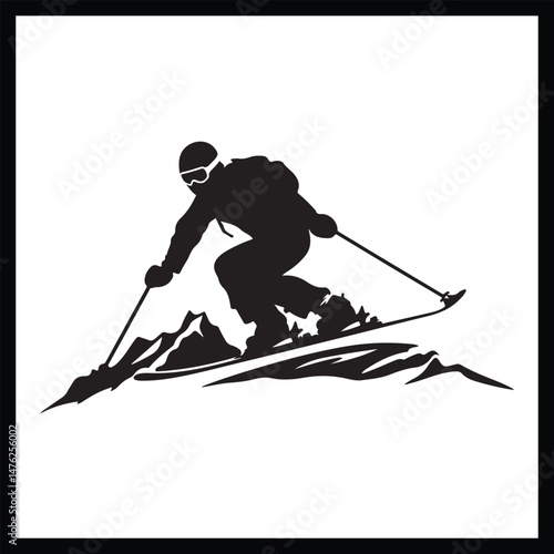 Winter Activity Silhouette Illustration
