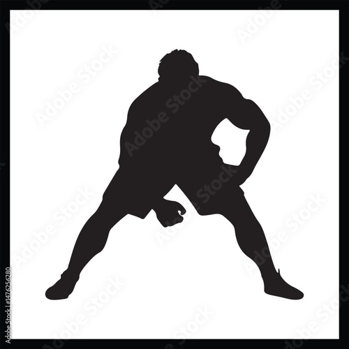 Black Wrestling Action Silhouette